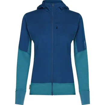 Dámská mikina ICEBREAKER Wmns 300 RealFleece Descender LS Zip Hood, Topaz/Atlantis/Cb velikost: XL
