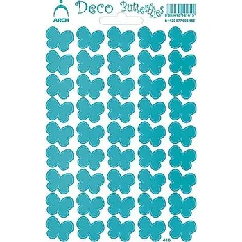 Samolepící dekorace Samolepka Motýlci fialoví Butterflies 416-V - tyrkysová