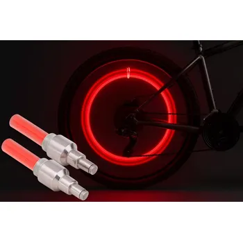 ventilky Svítící ventilek na kolo LED 2ks - Červená
