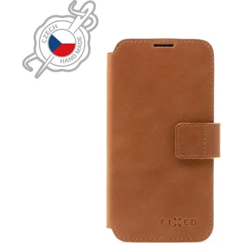 Pouzdro na mobilní telefon Kožené pouzdro typu kniha FIXED ProFit pro Apple iPhone 13 Pro, hnědé