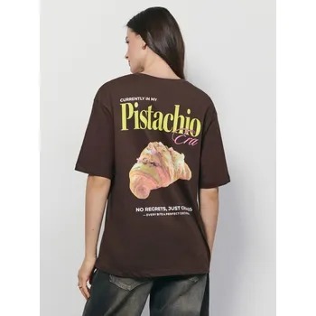 Oblečení a móda Tričko s&nbsp;potiskem - L - House - tmavě hnědá - 652GV-89X