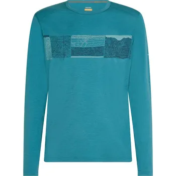 Pánské tričko ICEBREAKER Mens 200 Oasis LS Crewe Elevation Lin, Topaz velikost: XL