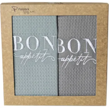 Utěrka Vyšívané vaflové Utěrky - dárková sada 2 ks 50 x 70 cm