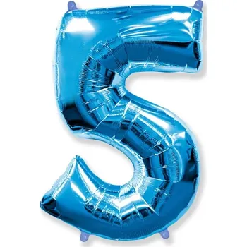 Balónek Foliová číslice - modrá 5 102cm