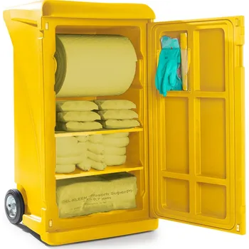 Sorbent DENSORB® mobilní havarijní sada, provedení Speciál, ve vozíku DENSORB Caddy Extra Large