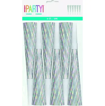 Party dekorace Trubky holografické 6ks