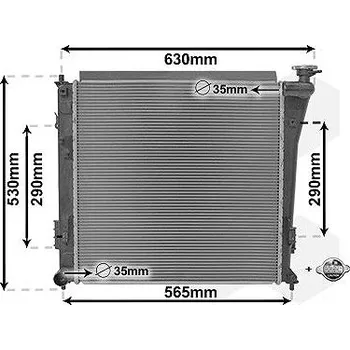 Chladič motoru VAN WEZEL chladič, chlazení motoru 82002303