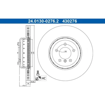 Brzdový kotouč Brzdový kotouč ATE 24.0130-0276.2