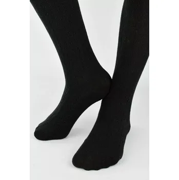 ŽEBROVANÉ PUNČOCHOVÉ KALHOTY VE TVARU RYBÍ KOSTI RB012 0-2 ROKY černá 80-86