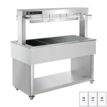 Bufet vyhřívaný, sklokeramický GN 3-1/1 RAL | RM - TR BROWN+ 3R
