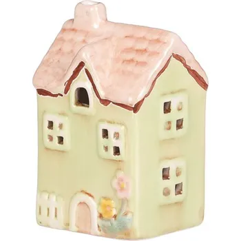 Svícen LED keramický domeček zelený 10x5x6cm