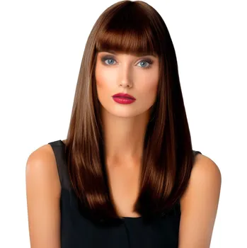 Paruka Paruka dámská rovná s ofinou, hnědá