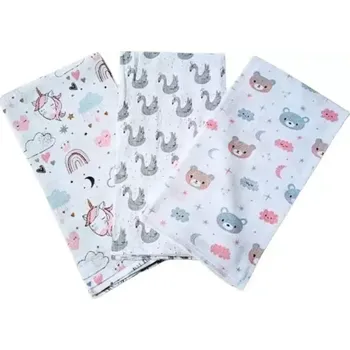 látková plena Prem bavlněná plena Trio růžové 70x70 cm, 3 ks