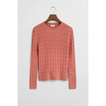 Dívčí svetr SVETR GANT STRETCH COTTON CABLE C-NECK FADED BRICK