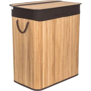 Koš na prádlo G21 105 l bambusový s hnědým košem KPG21BAM1NB