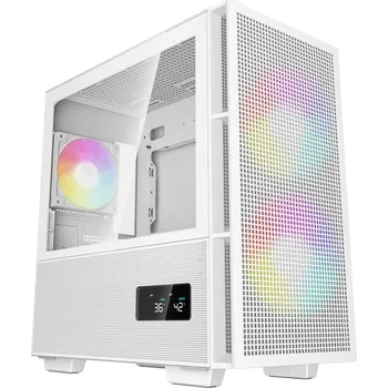 PC skříň DEEPCOOL skříň CH360 Digital / mATX / 140mm +120 mm fan / USB 3.0 / USB-C / mesh panel / prosklená bočnice / bílá