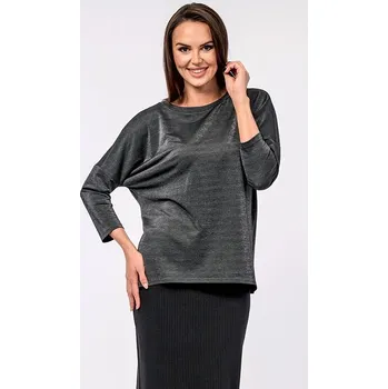 Dámská halenka Volná kimonová antracitová dámská halenka 7867 velikost 3XL