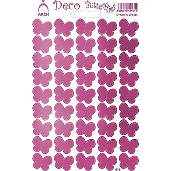 Samolepící dekorace Samolepka Motýlci fialoví Butterflies 416-V - růžová