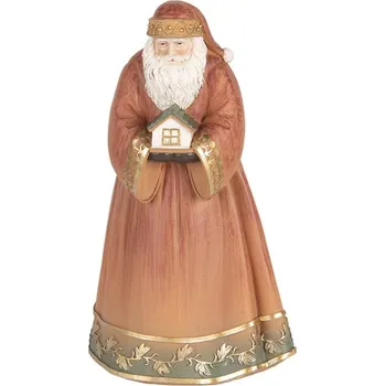 Vánoční dekorace Vánoční dekorace Santa v plášti držící chaloupku - 17*13*27 cm