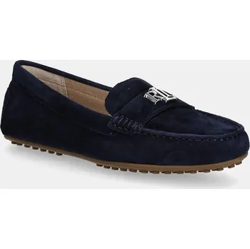 Dámské mokasíny Semišové mokasíny Lauren Ralph Lauren Barnsbury dámské, tmavomodrá barva, na plochém podpatku, 802821629029 802821629029.410 59X, EUR 41