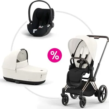 Kočárek Cybex ePriam 4.0 set podvozek + sportovní sezení + korba + autosedačka 2025 - Off White