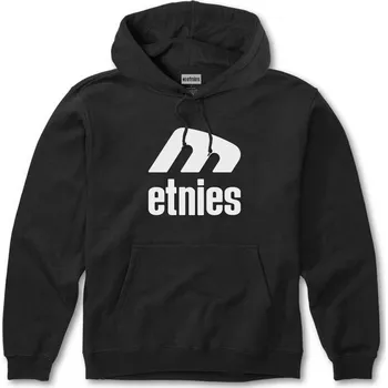 Pánská mikina Etnies pánská mikina Icon E Hoodie Black / White | Černá | Velikost XL