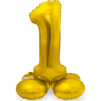 Balónek Stojící foliová číslice - zlatá 1 - 72 cm