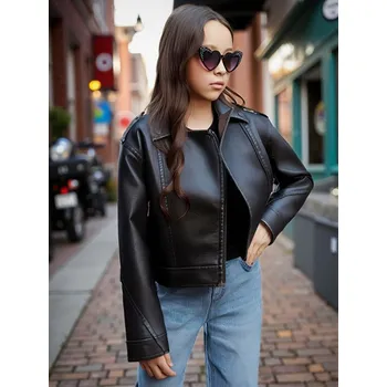 Dívčí bunda Sinsay - Bunda biker - hnědá - 679EI-88X - 679EI-88X-152