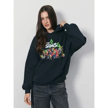 Dámská móda Mikina s&nbsp;kapucí a&nbsp;potiskem - S - House - tmavošedý - 921GX-90X