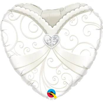 Balónek Fóliový balónek Srdce - Svatební šaty 45cm (Fóliový balónek Srdce - Svatební šaty 45cm)