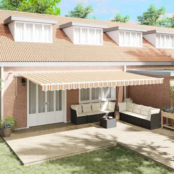 Markýza vidaXL Budsorovatelné zastřešení Vícebarevný 600 × 300 cm Textil a kov [3331616]