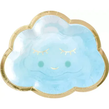 Talíř Talířky papírové metalické - Oh Baby Boy 16,5 cm, 8ks