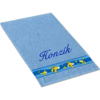 Dětský ručník se jménem NA PŘÁNÍ 30x50 Žirafa modrá
