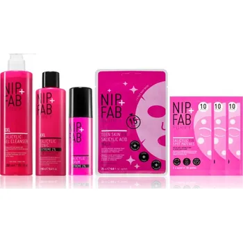 Pleťová maska NIP+FAB Salicylic Fix NIP+FAB Salicylic Fix čisticí pleťové náplasti 30 ks + NIP+FAB Salicylic Fix čisticí gel na obličej 300 ml + NIP+FAB Salicylic Fix čisticí tonikum 190 ml + NIP+FAB Salicylic Fix plátýnková maska na obličej 1 ks + NIP+FAB Salicylic Fi