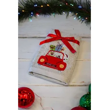 Ručník Olima Christmas Towel - Christmas Shopping, hnědá (Sand)
