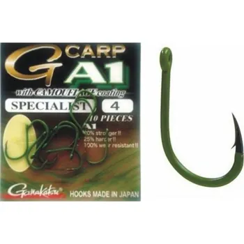 Rybářský háček Gamakatsu háčky G-Carp A1 Specialist Hook Camo Green 10ks - Velikost : 8