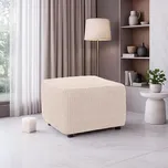 decoDoma napínací potah strečový RUBINIA smetanová taburet (40 - 60 cm)