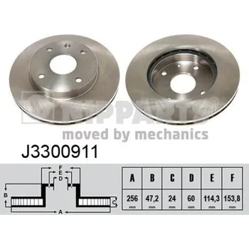 Brzdový kotouč Brzdový kotouč NIPPARTS J3300911