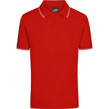 Pánské tričko James&amp;Nicholson Pánská polokošile JN986 Tomato-White XXL