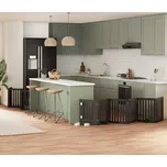 vidaXL Zábrana pro psy s dvířky skládací 12 panelů 600 cm topol [3155654] Barva: Černá