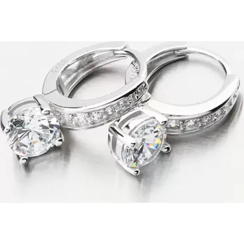 Náušnice Dámské náušnice stříbro 925 zirkon kruhy PKL-2243