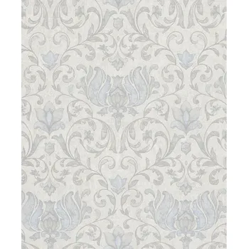 Tapeta Vliesová tapeta na zeď, šedo-béžová, modrá, ornamenty, 35147, City Romance, Marburg