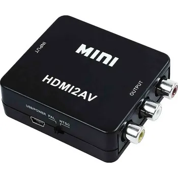 Video redukce Konvertor z HDMI na CINCH RCA AV adaptér černý příslušenství