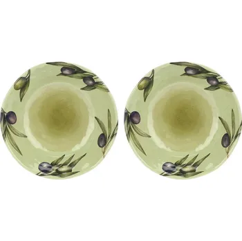 Talíř ROSE&TULIPANI OLYVIA 2 ks 21 cm - sada hlubokých talířů z kameniny, jantarové