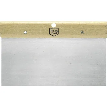 Plochá nerezová špachtle s dřevěnou rukojetí, šířka 160 mm