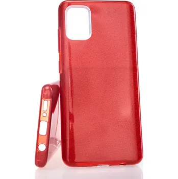 Pouzdro na mobilní telefon Pouzdro Glitter 3V1 Case Samsung Galaxy A51 A515 Červené