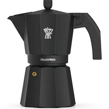 Moka konvice PEZZETTI ITALEXPRESS na 6 šálků - hliníková moka konvička, smaltovaná, černá