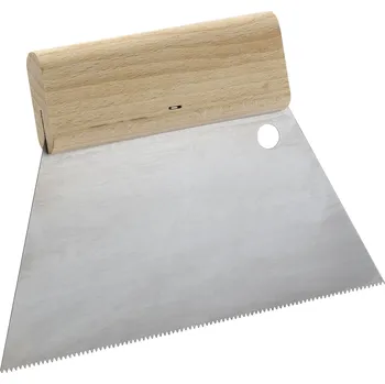Malířská špachtle SCHULLER ozubená špachtle dřevěná rukojeť š. 180 mm špičaté ozubení 0,6 mm