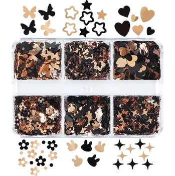 Flitry 3-4g 6 různých tvarů Lesklé třpytky na zdobení Nehty DIY Umění Dekorace Oblečení Výroba šperků Ruční tvoření Mix