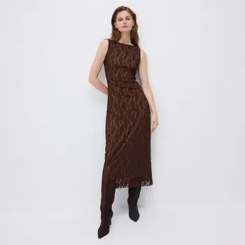 Dámské šaty Reserved - Krajkové šaty - tmavě hnědá - 926GA-89X - 926GA-89X-S